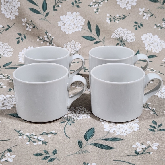 Dansk Bistro White Stacking Mugs Set of 4 Cups Dansk NR Japan White Flat Cup VTG - Picture 6 of 12